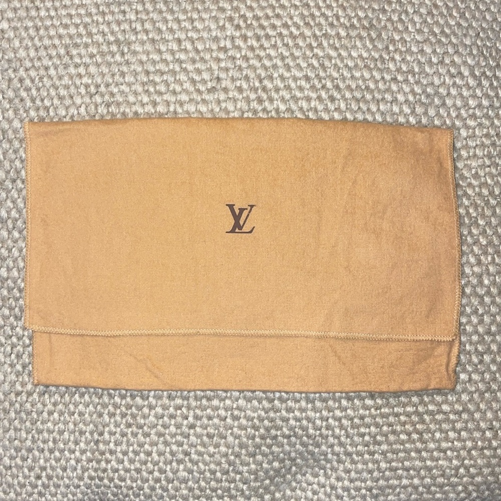 Authentic Louis Vuitton small tan Dustbag for long wallet preowned
